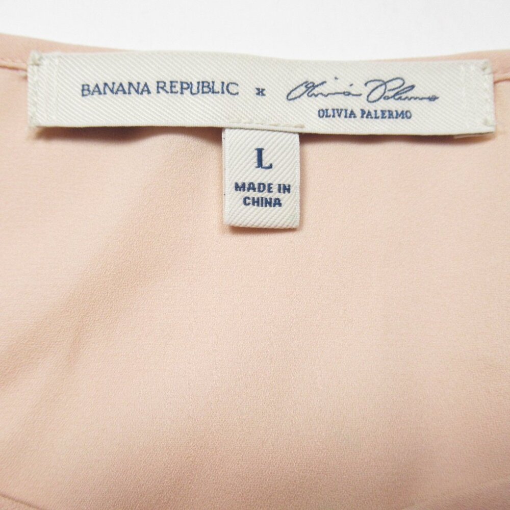 Olivia Palmero x Banana Republic Dusty Pink Peplum Babydoll Blouse L - Picture 8 of 8
